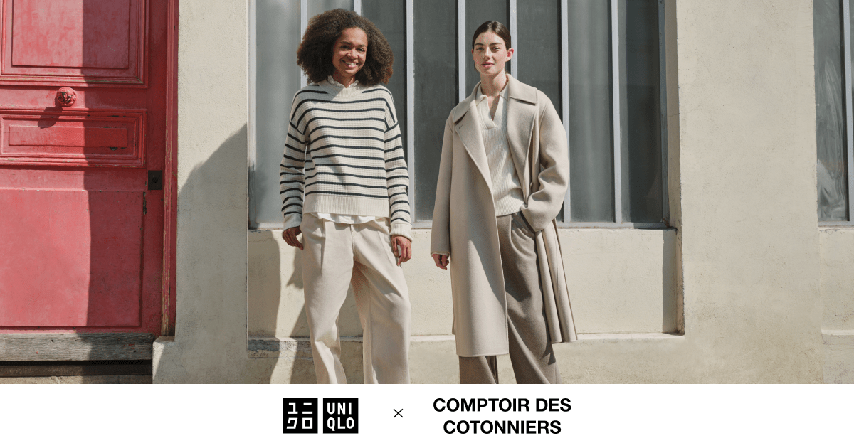 2023年，Comptoir des Cotonniers携手Uniqlo推出法式时尚的联名系列