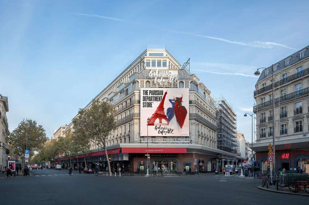Outside the Galeries Lafayette store in Paris - Courtesy
