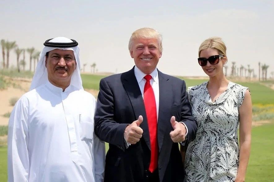 Damac集团创始人、迪拜亿万富豪Hussain Sajwani与美国总统特朗普及其女儿Ivanka Trump