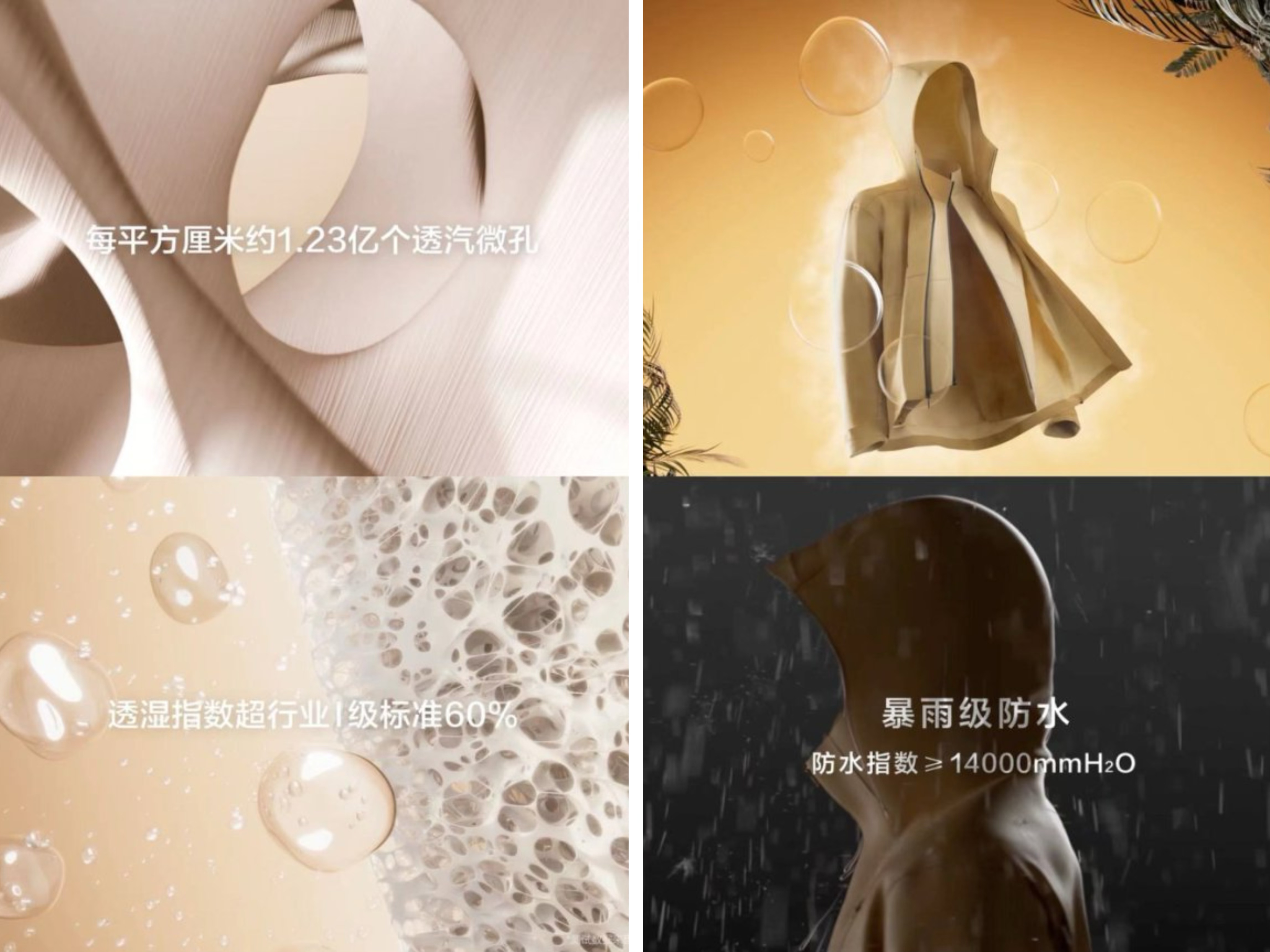 FILA 自研 OPTIMA-SHELL 科技膜以独特微孔制膜技术和纳米级微孔结构，同步实现高透汽性与防水性