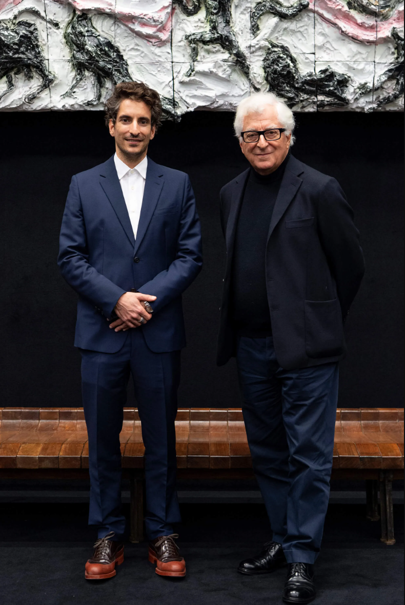 Prada集团首席执行官Patrizio Bertelli与儿子Lorenzo Bertelli